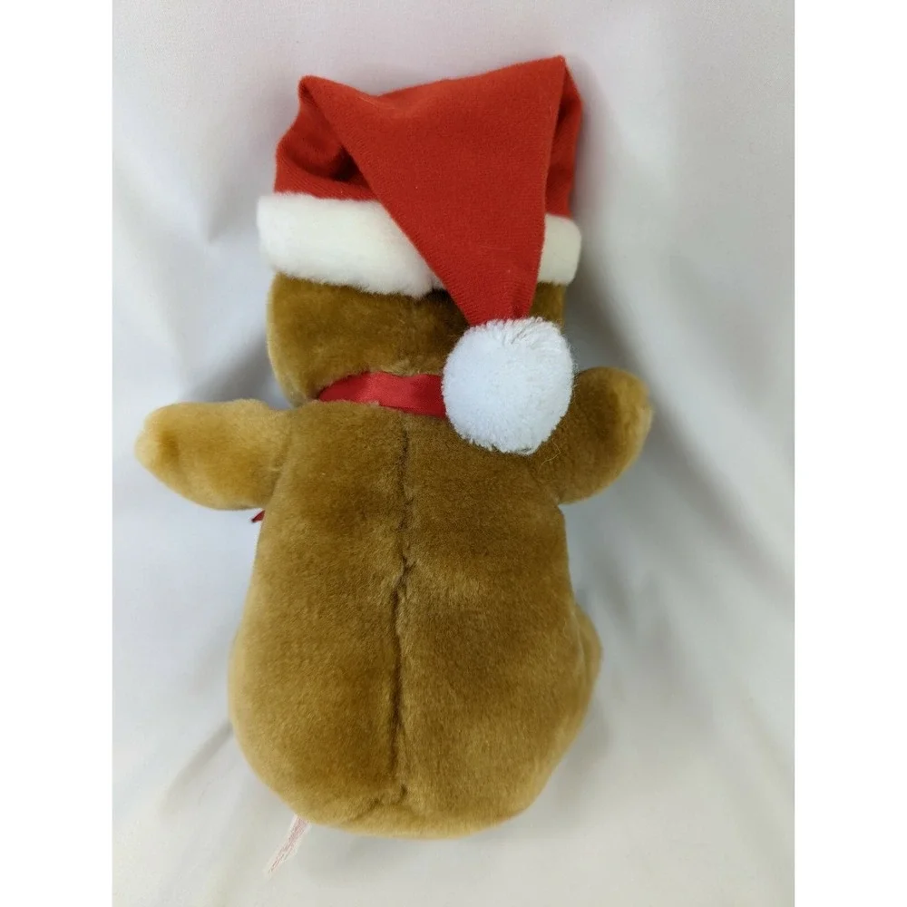 Sasco Brown Bear Plush 9 Inch Santa Hat‎ Stuffed Animal Toy